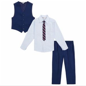Kids Headquarters Kids 4-piece Suit Set, Blue ( 7 )
